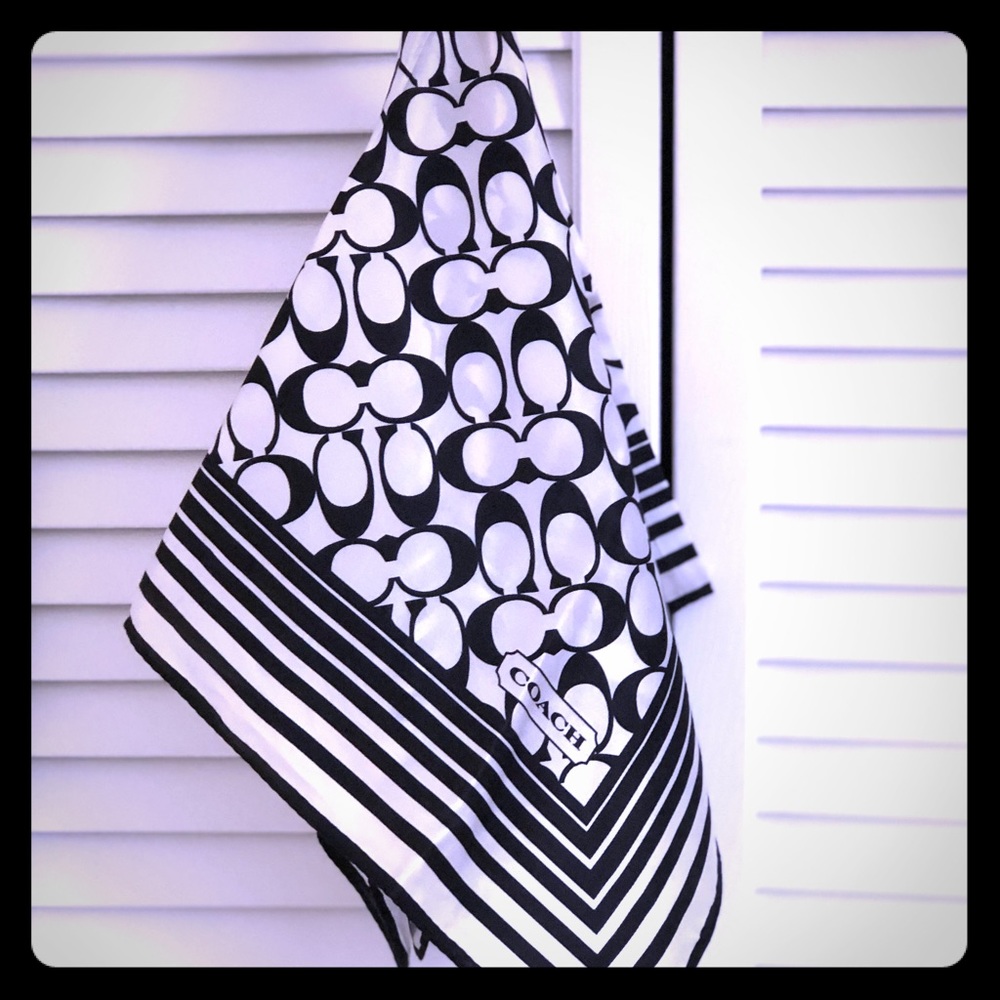 Authentic COACH signature silk scarf